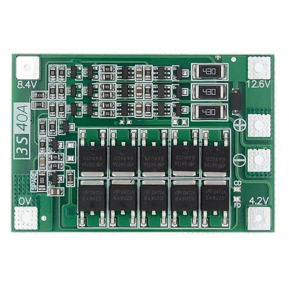 3S BMS 40A 11.1V 12.6V 18650 Li-Po Li-Ion Lithium BMS Protection Board Circuit Module (Pack of 1) 24% off