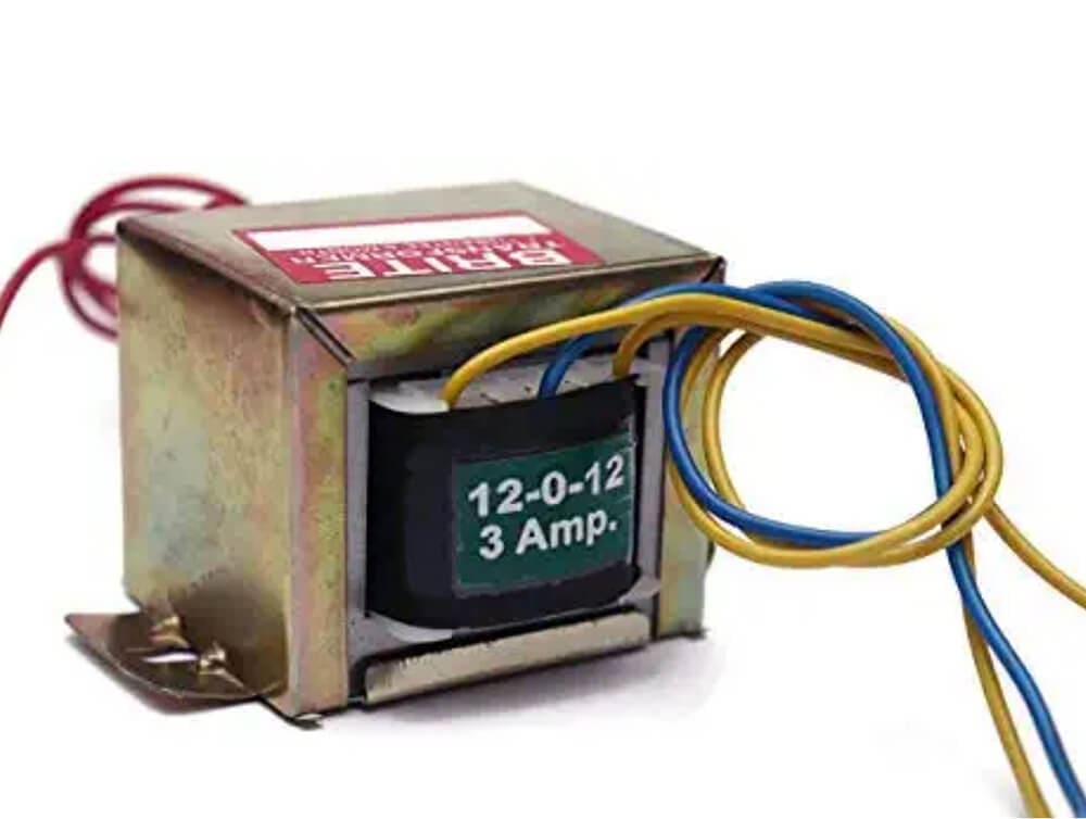  12-0-12 volt transformer for home theater & amplifier and other applications (3 amp)-Grey