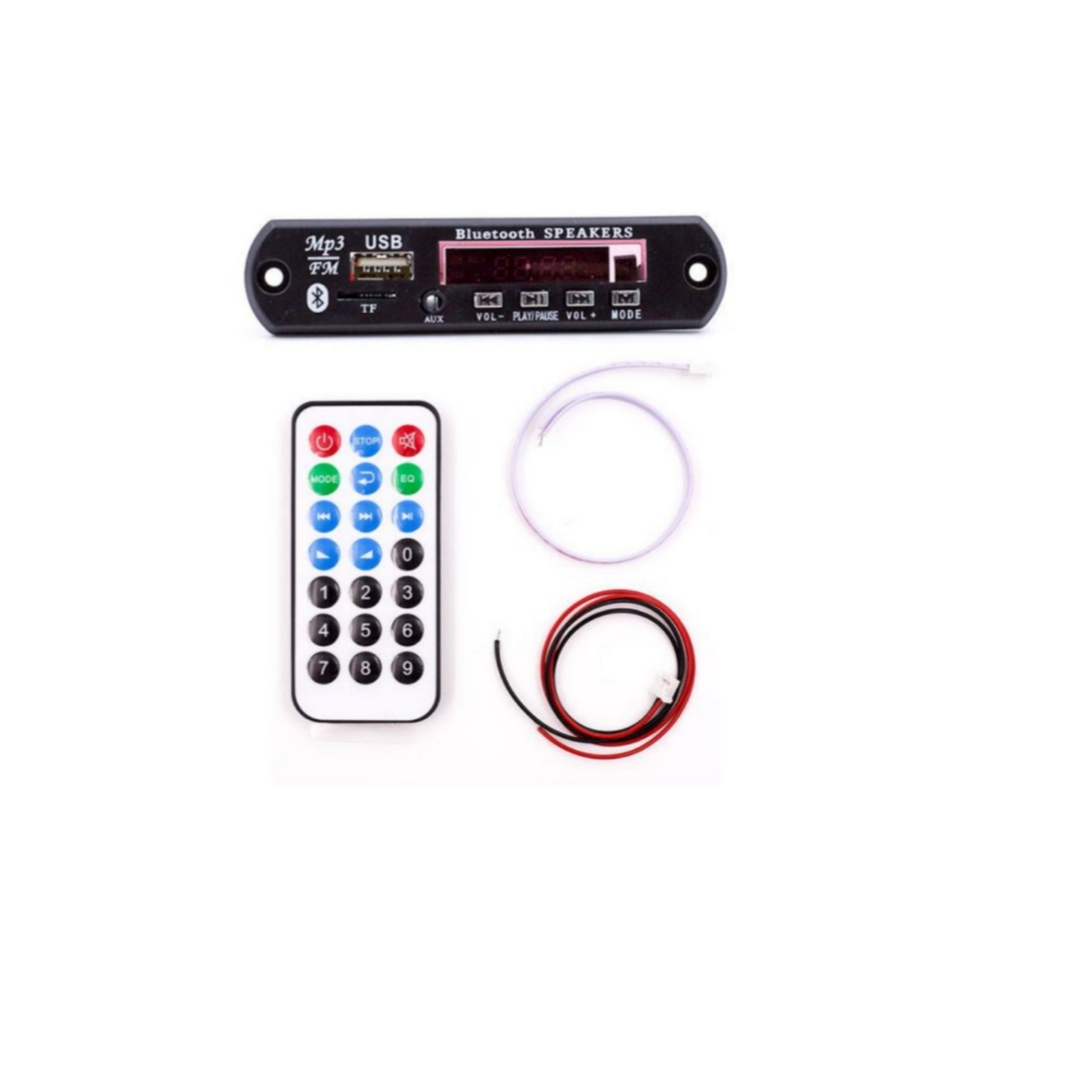 Music Player: Remote Control Stereo Board With Built In Display Bluetooth, FM,USB,SD-Card Slot,Aux & Amplifier for DIY/Cars