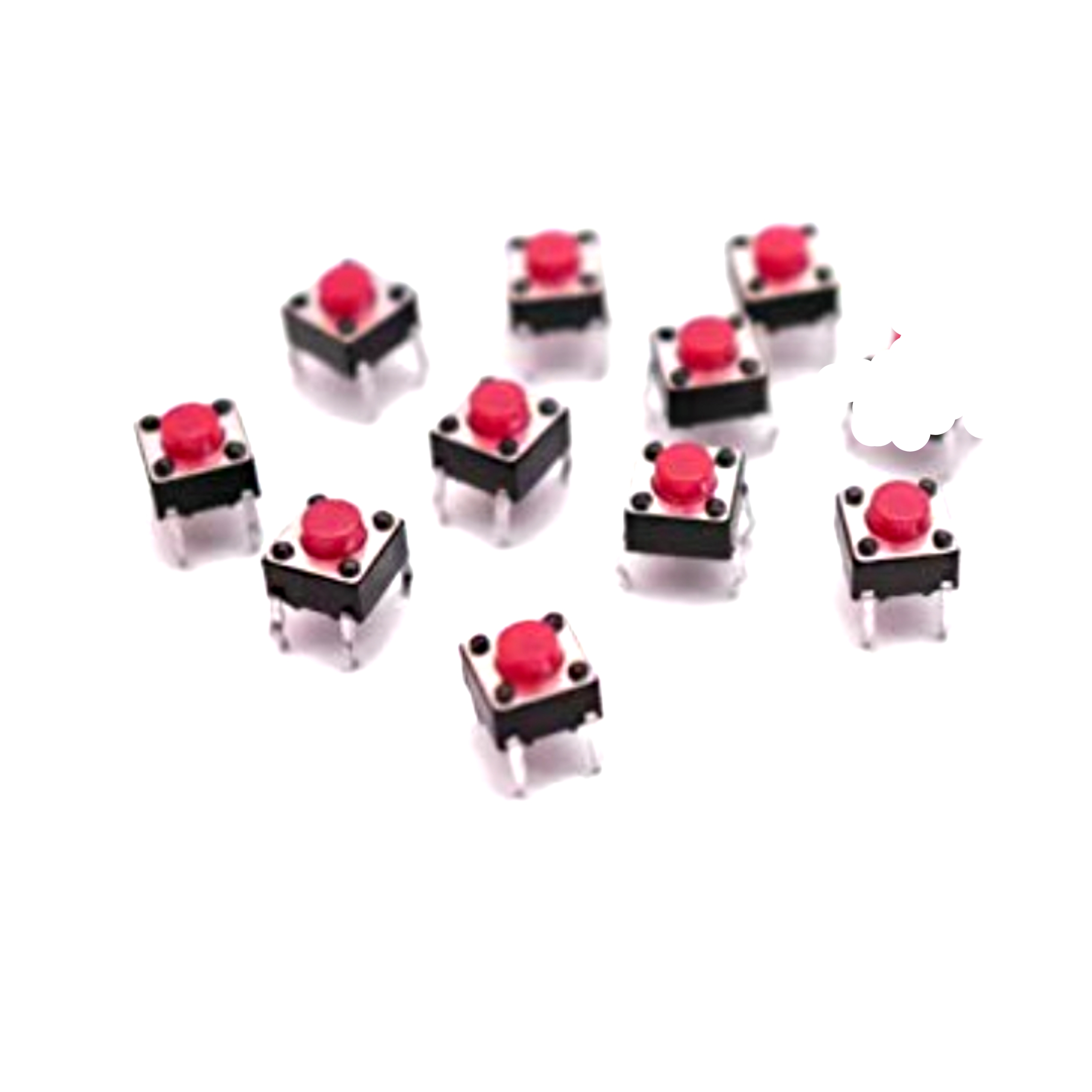 Tactile momentary push button Switch Micro Push to On Button, pack of 10