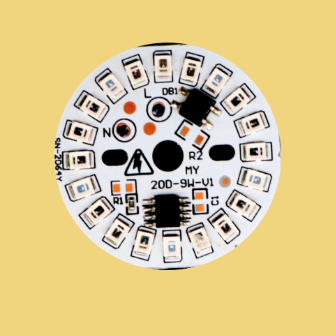 Yellow Colour 9 Watt AC DOB Led Circular PCB for Led Bulbs